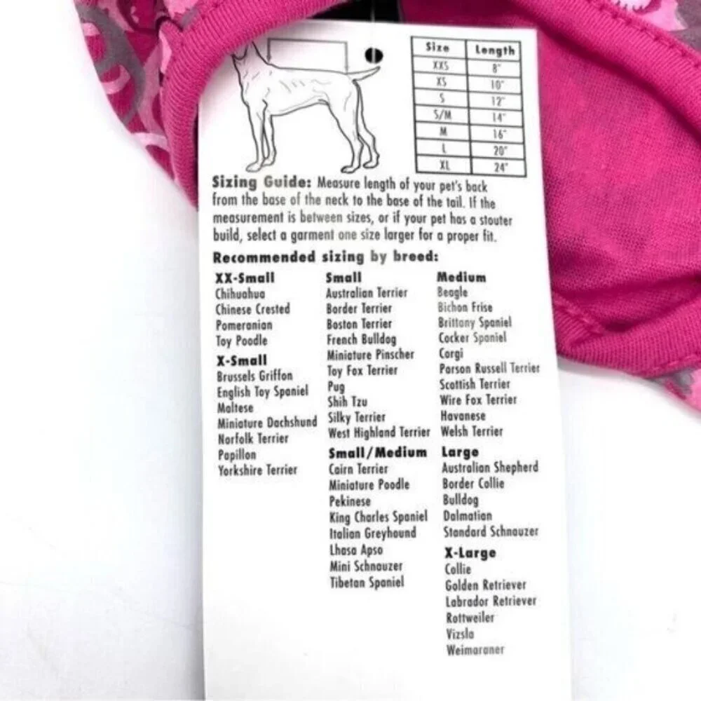 Casual Canine Dog Shirt Bone Heads Skull Tank Pink Small / Medium New